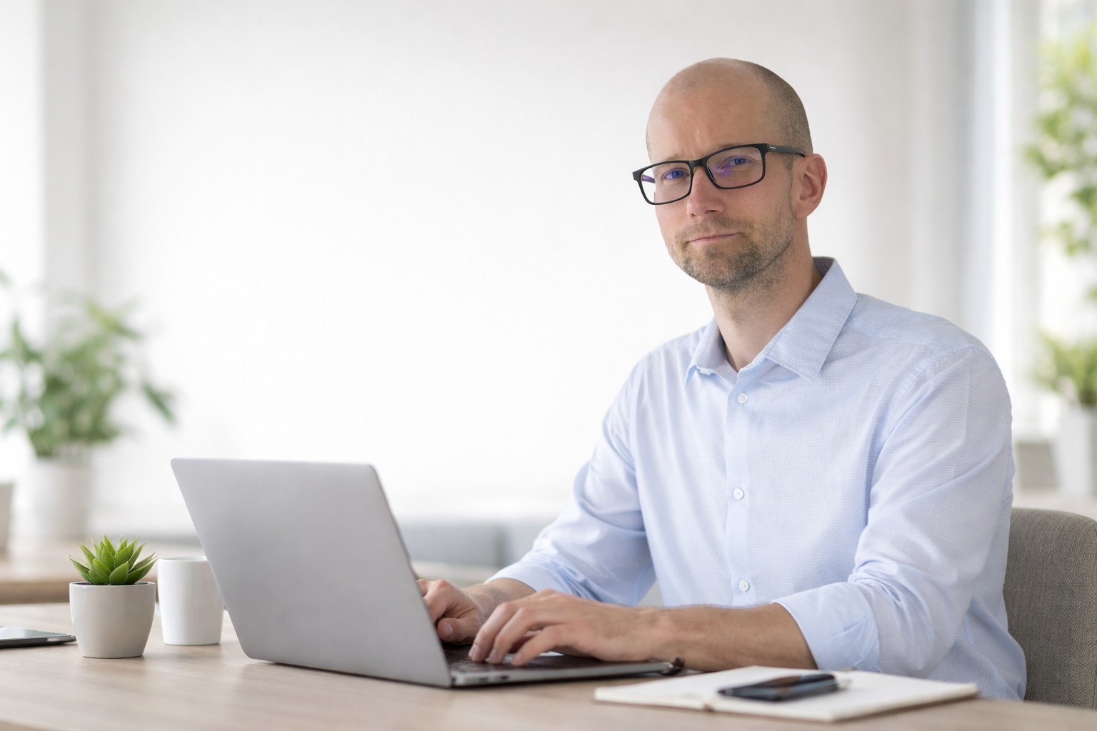 Mees istumas arvuti ees